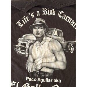 Paco Aguilar El Gallo Negro Life’s A Risk Carnal Graphic T Shirt Black Md/Lg